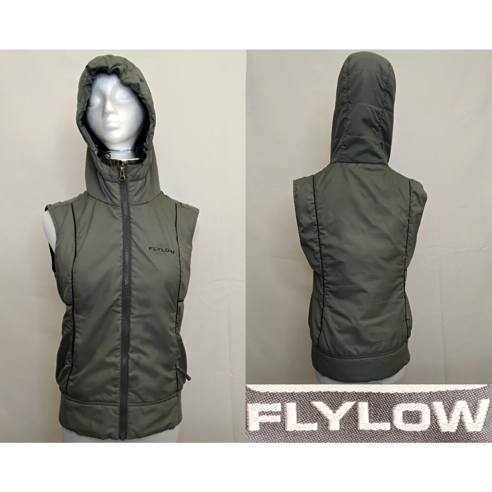 Flylow Smuggler Hooded Vest Women's S Gray Full Zip #Z5150